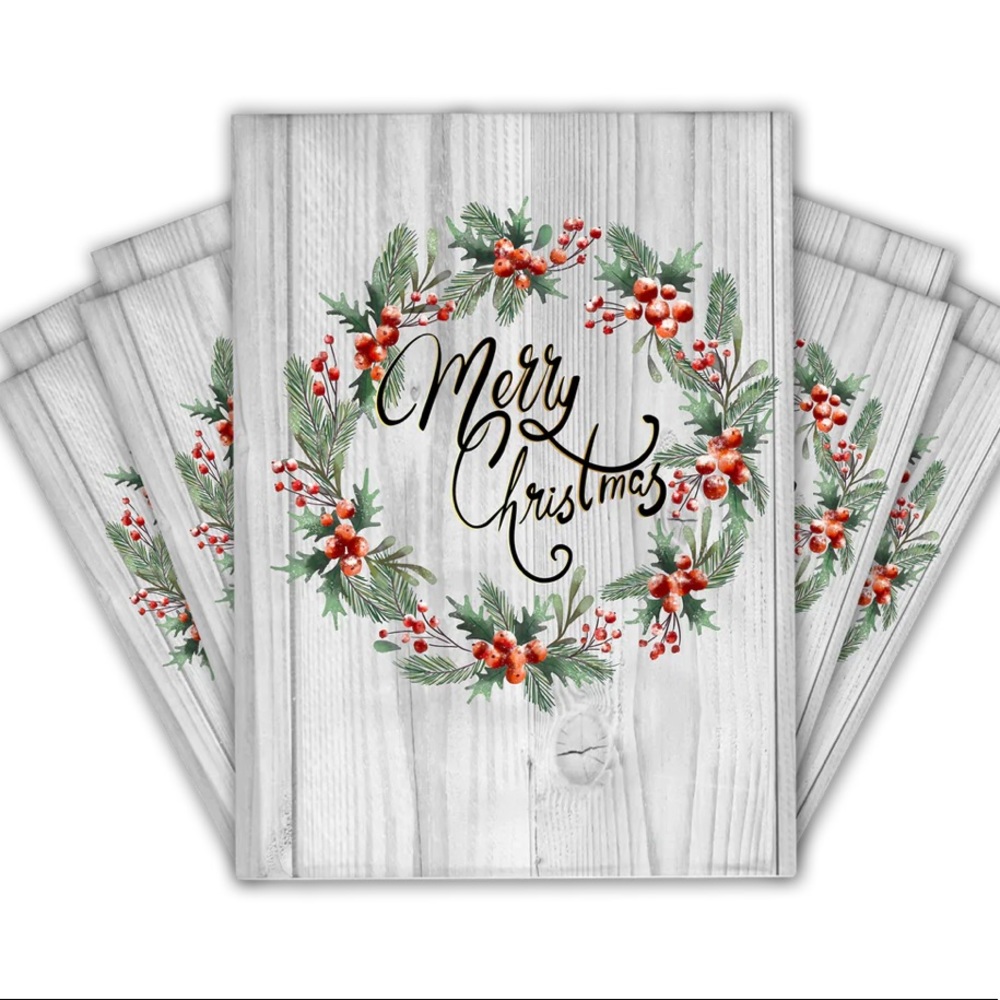 2 SETS LEFT🎄20 Designer Gray Christmas Wreath Poly Mailers